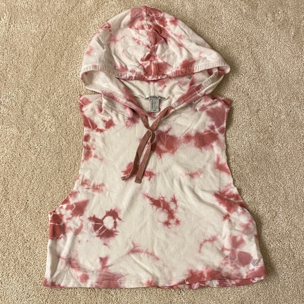 Forever 21 Pink and Cream Hoodie